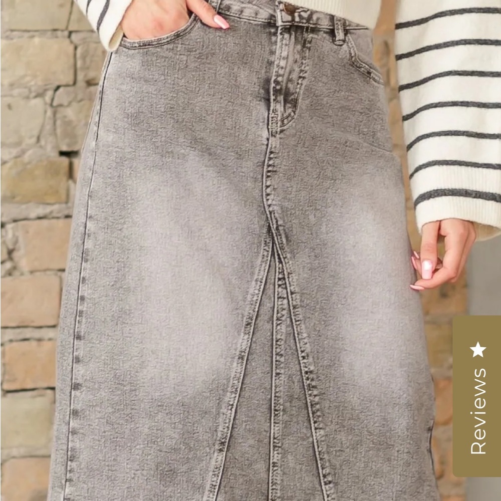 Gray Denim Skirt